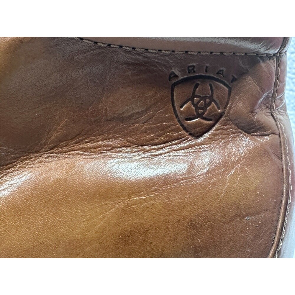 VTG Ariat Boots Women's 5.5B Brown Leather Kiltie Tassel Woven Retro Western - Picture 11 of 12